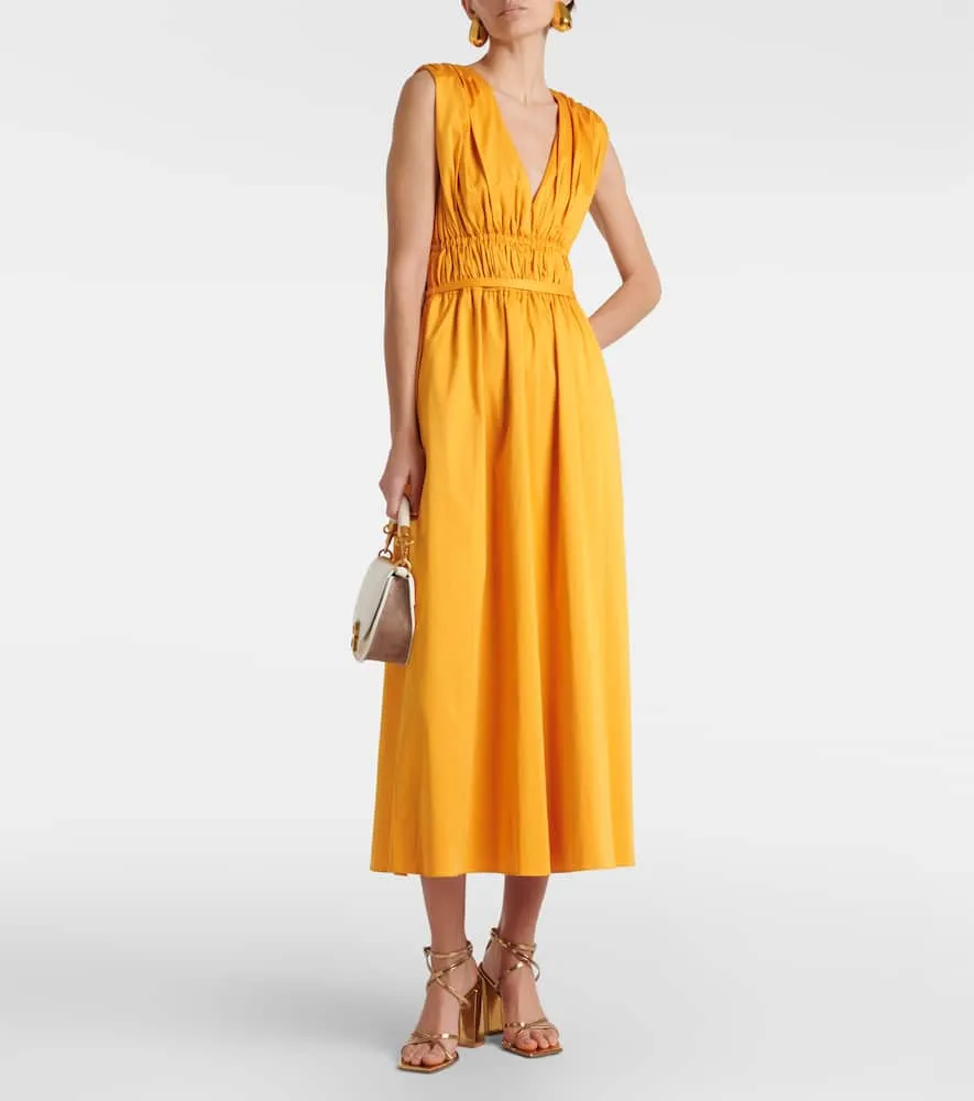 Altuzarra Fiona ruched cotton-blend midi dress