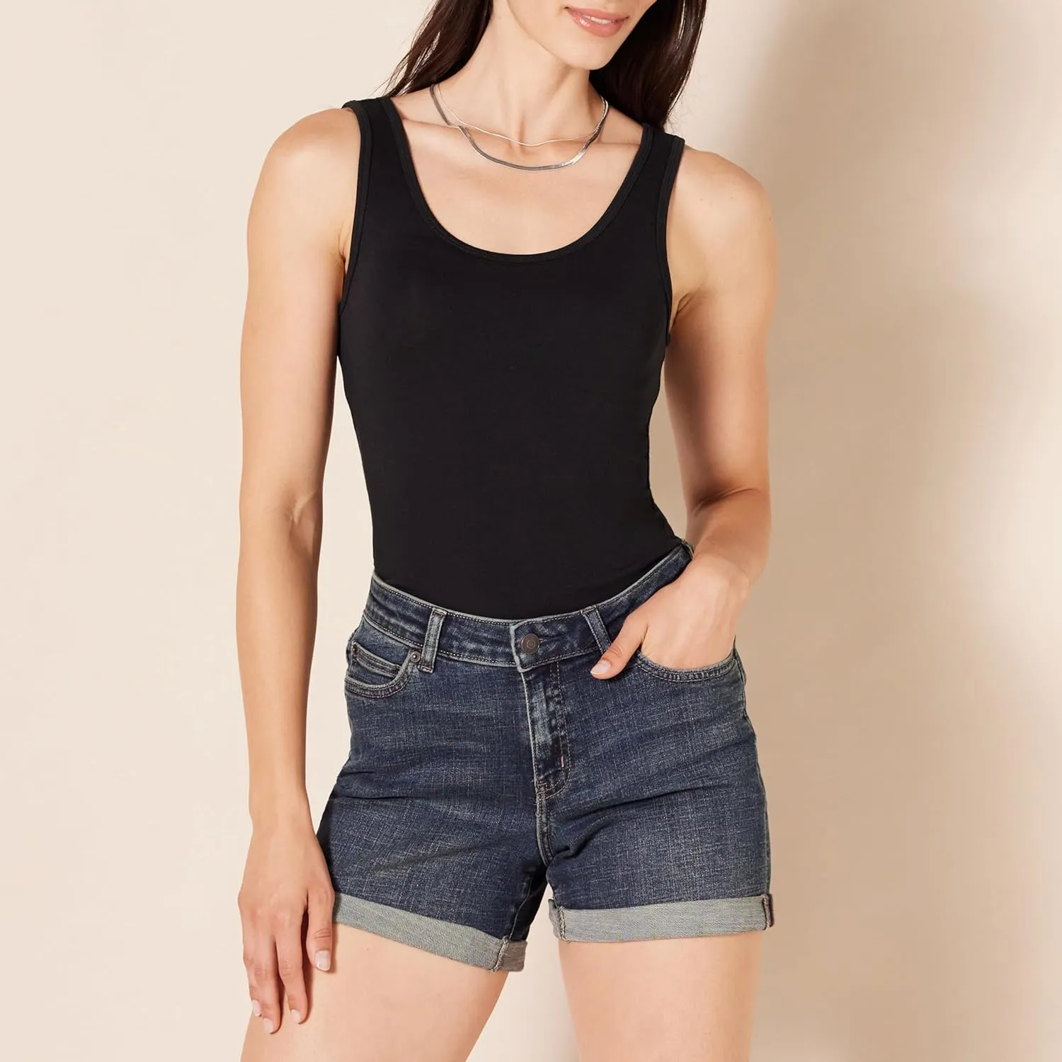 Amazon Essentials Women's Slim-Fit Tank, Pack of 2