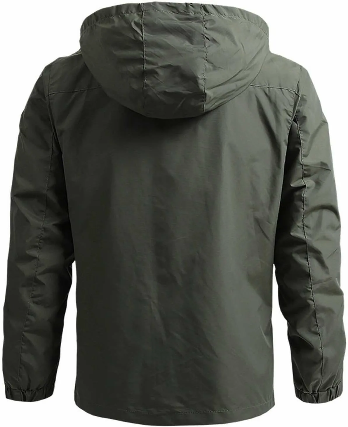 Big and Tall Hooded Windbreaker Jacket for Men Breathable Waterproof Rain Jacket with Removable Hood Windproof Jacket