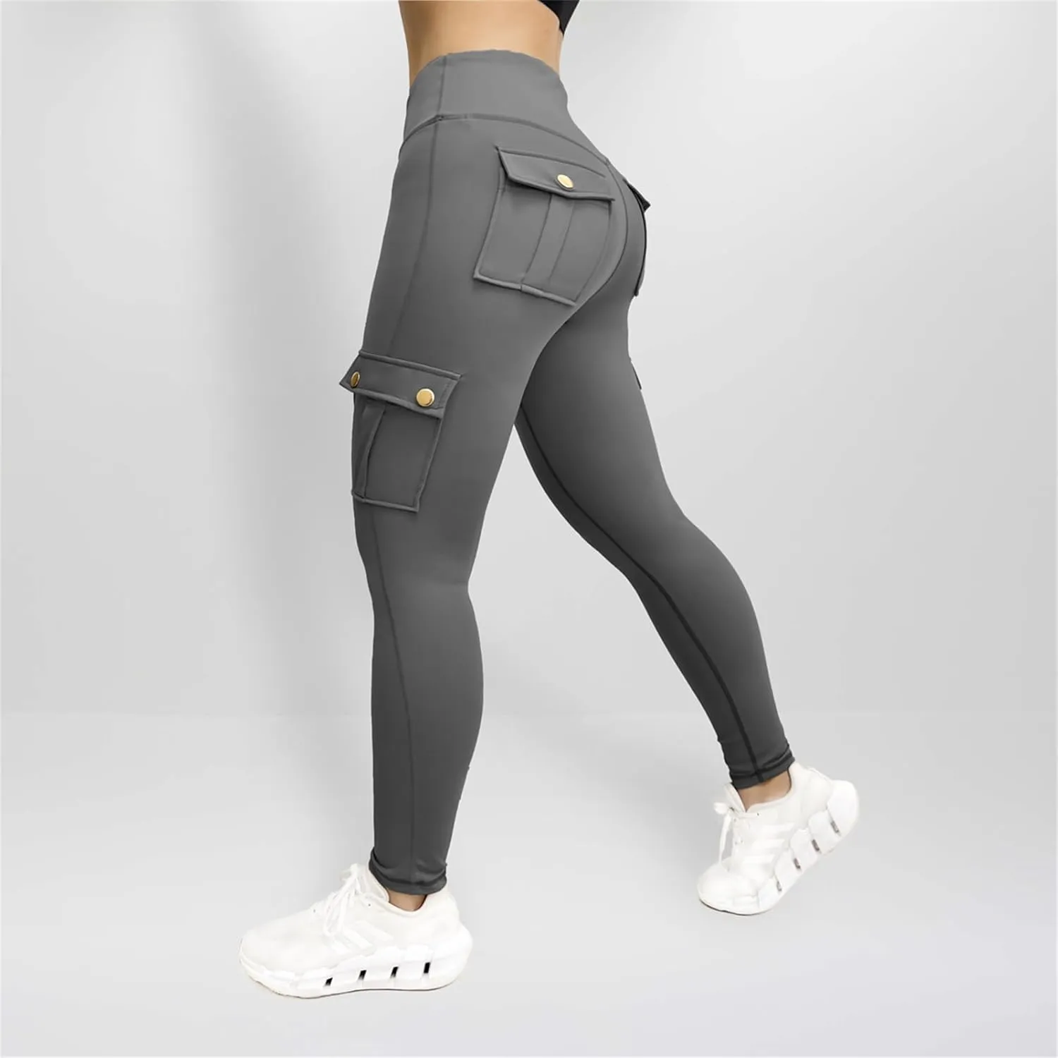 Butt Lifting Leggings for Women Workout Slim Fit High Waist Tummy Control Cargo Pants Gym Yoga Leggings with Pockets