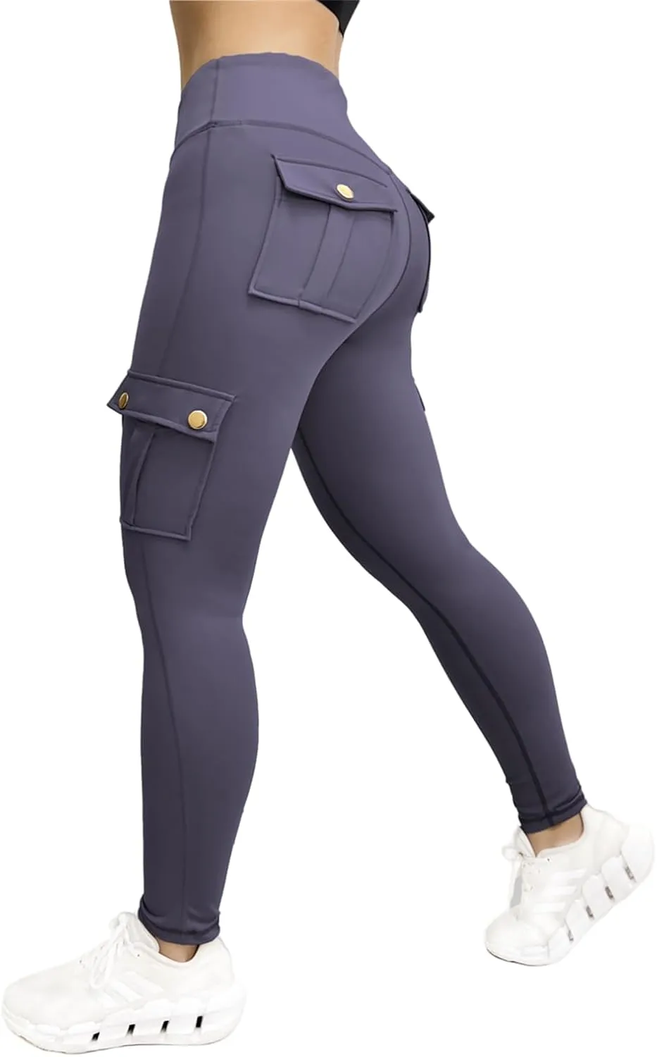 Butt Lifting Leggings for Women Workout Slim Fit High Waist Tummy Control Cargo Pants Gym Yoga Leggings with Pockets