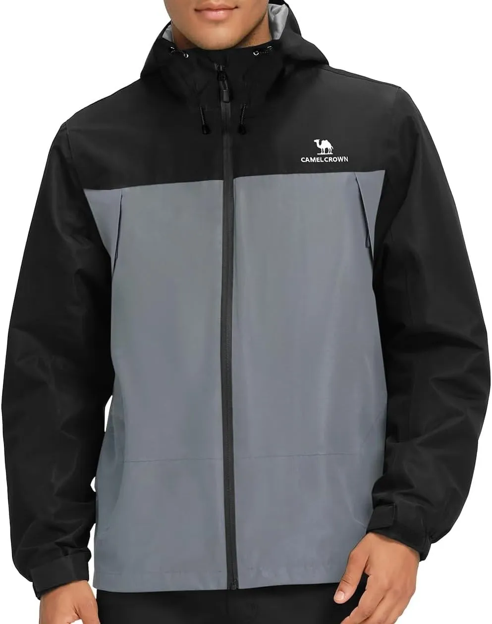 CAMELSPORTS Men's Outdoor Waterproof Softshell Jacket Lightweight Breathable Hooded Raincoat Windbreaker Jackets for Hiking