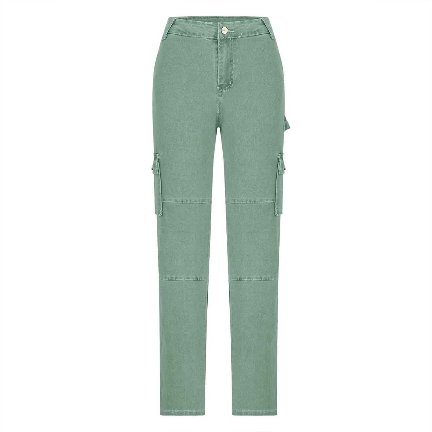 Cargo Pants for Women Funny High Waist Y2k Trousers Trendy Straight Leg Pants with Pockets Slim Fit Solid Sweatpants