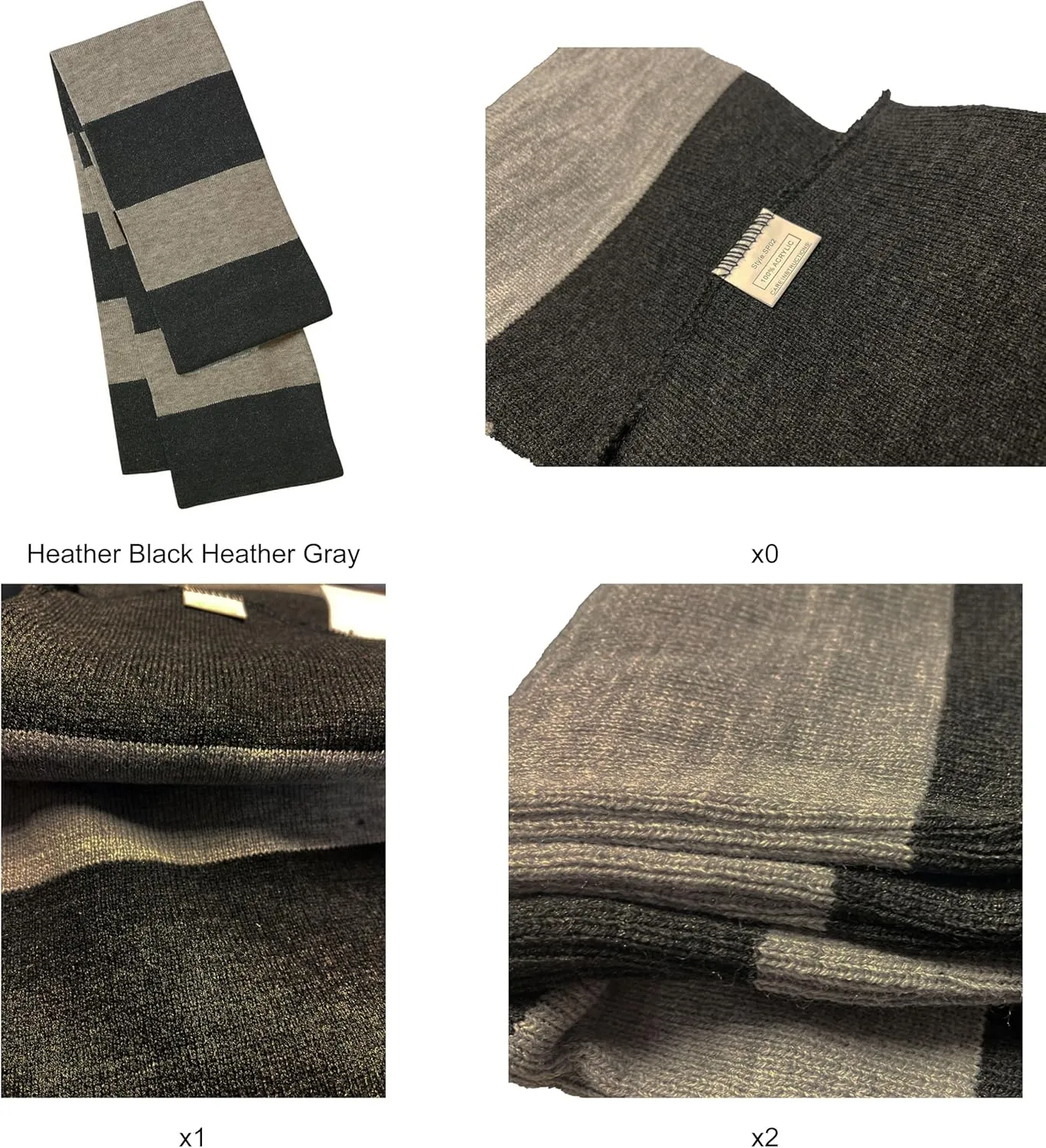 COUVER Rugby Striped Knit Scarf for Men Winter Long 100% Acrylic knit Scarves
