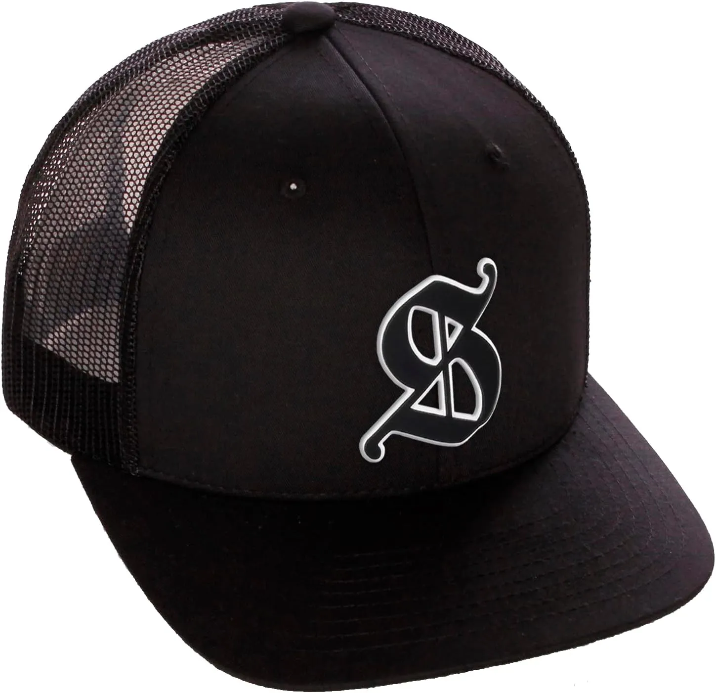 Daxton Classsic Baseball Trucker Hat Old English A to Z Letters Numbers Structured Mid Profile Cap