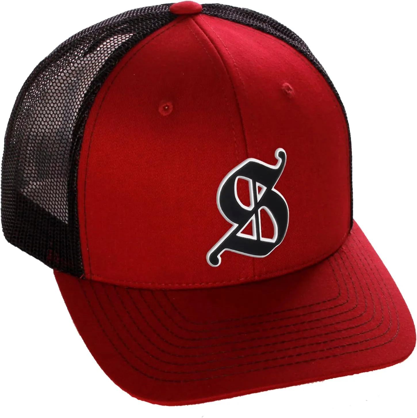 Daxton Classsic Baseball Trucker Hat Old English A to Z Letters Numbers Structured Mid Profile Cap