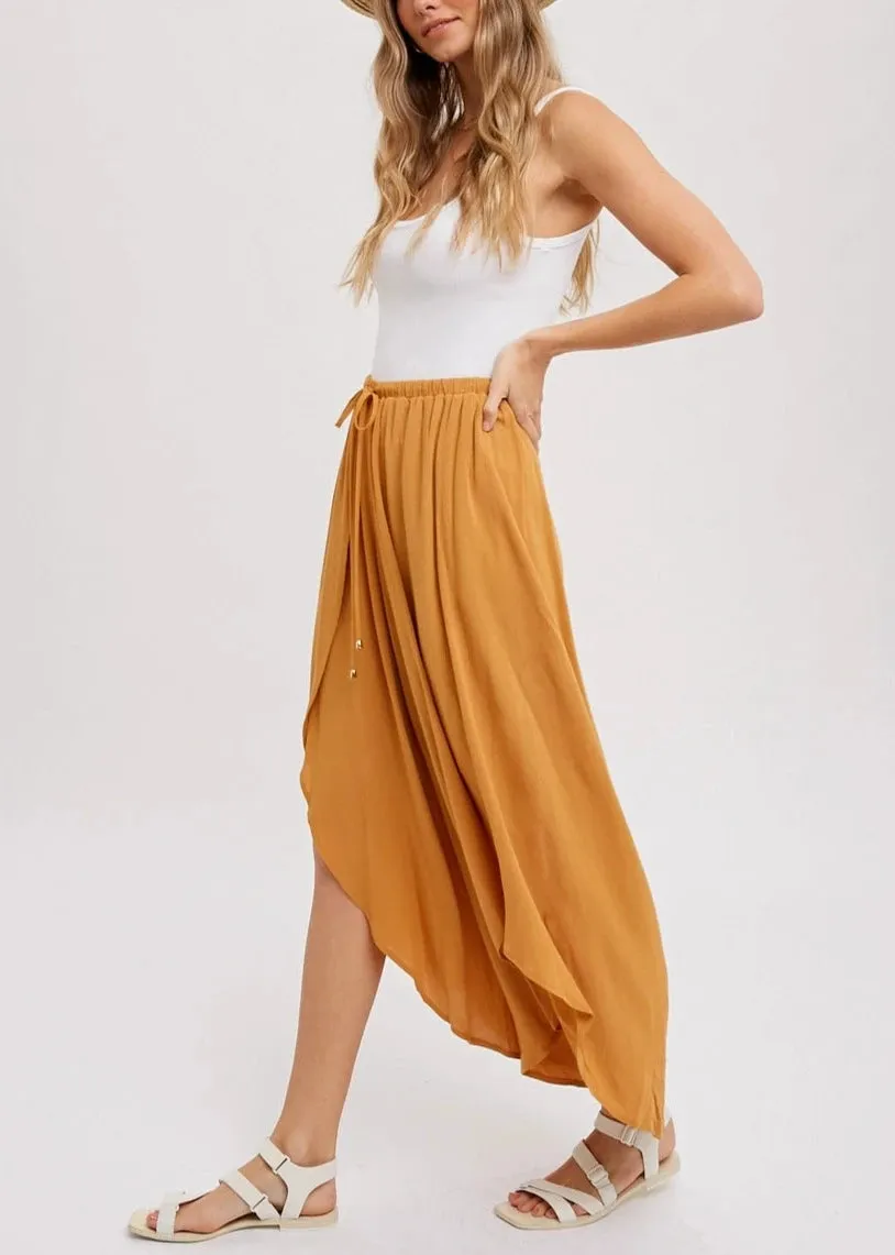 Flowy Wrap Culotte Camel Pants