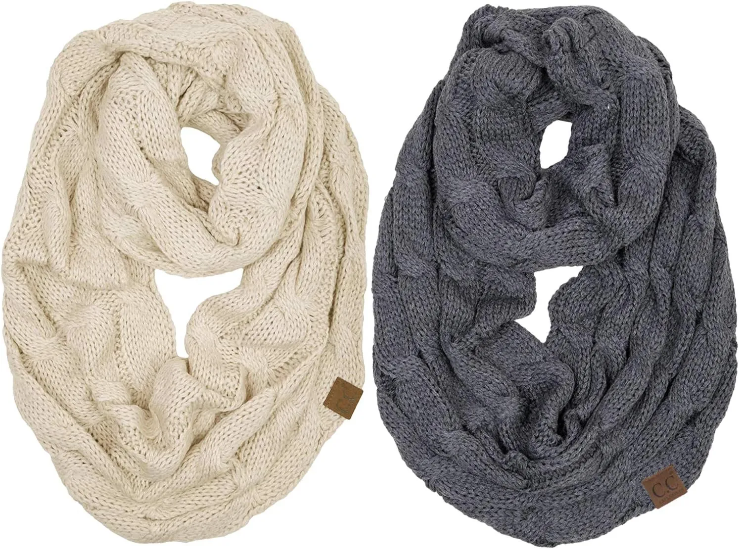 Funky Junque Infinity Scarf Women Winter Cable Knit Circle Wrap - Mother's Day Gift