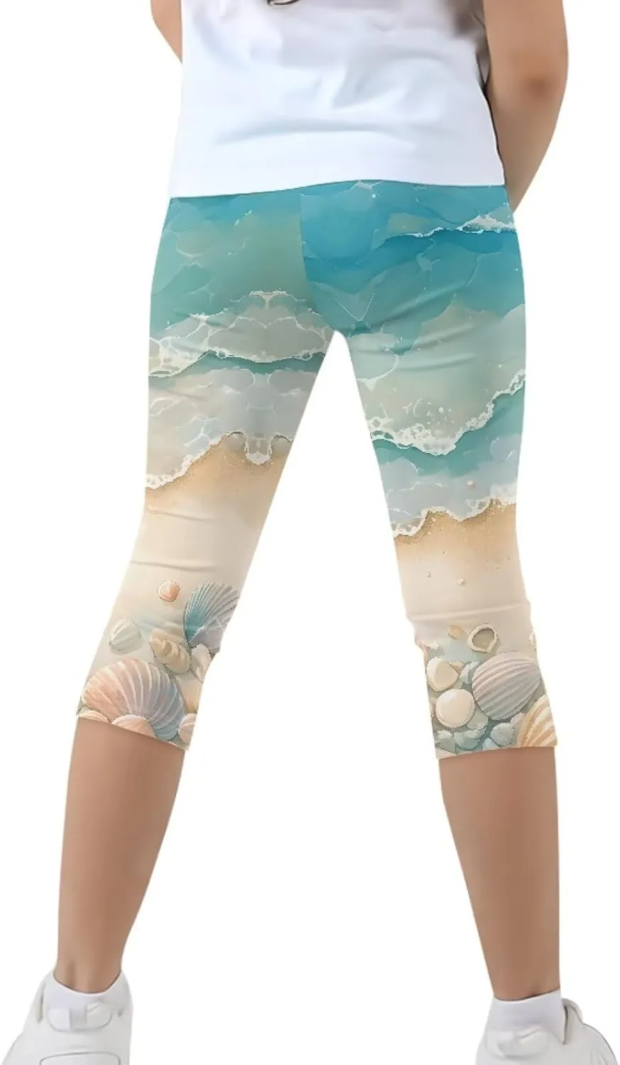 Girls Athletic Leggings,Stretch Dance Workout Yoga Pant Girl's Performance Capri Legging for School Festival