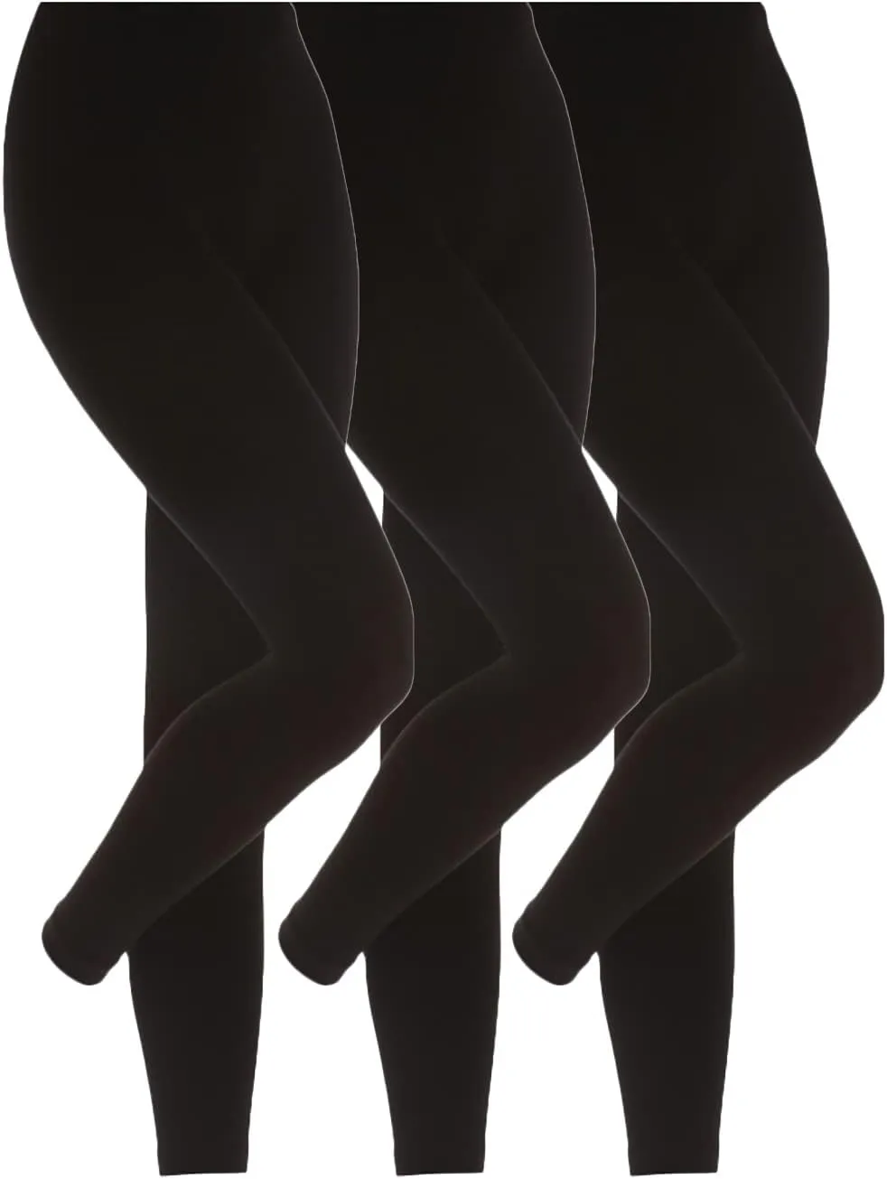 HEAT HOLDERS - 3 Pair Thermal Fleece Lined Leggings for Women | Thick Opaque Outdoor Footless Leggings
