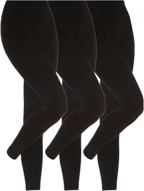 HEAT HOLDERS - 3 Pair Thermal Fleece Lined Leggings for Women | Thick Opaque Outdoor Footless Leggings
