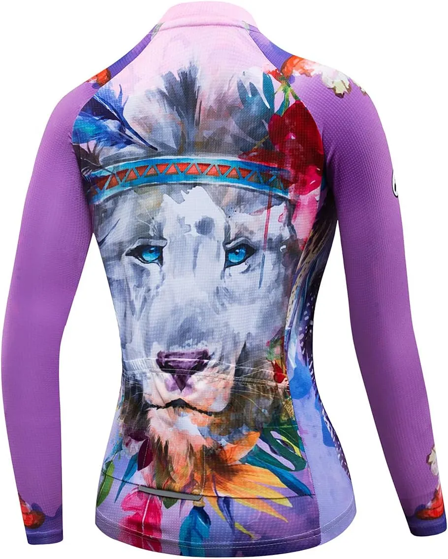 Hotlion Women Long Sleeve Cycling Jersey Female Mountain Bike Clothes Bike Jackets Breathable
