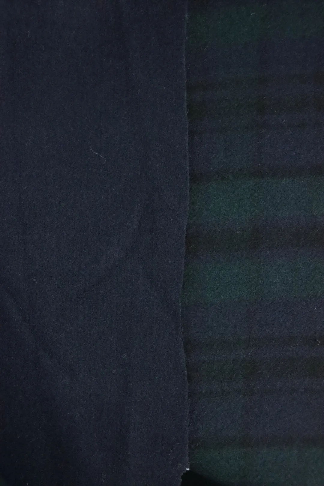 Hunter/Navy/Black Plaid Melton Double Weave Wool | By The Half Yard