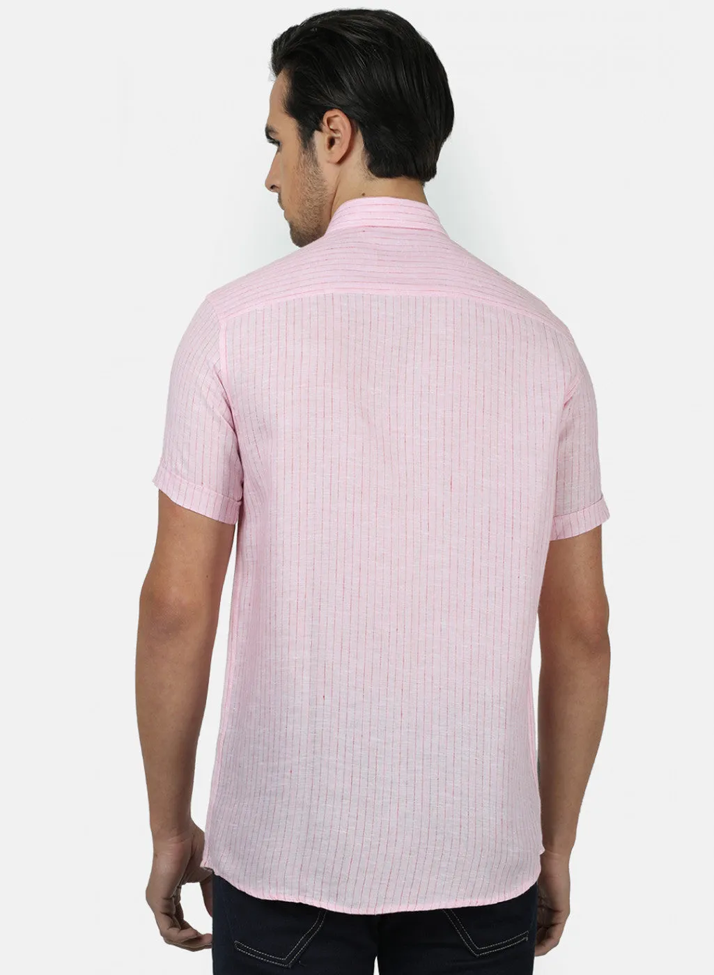 Men Pink Stripe Shirts