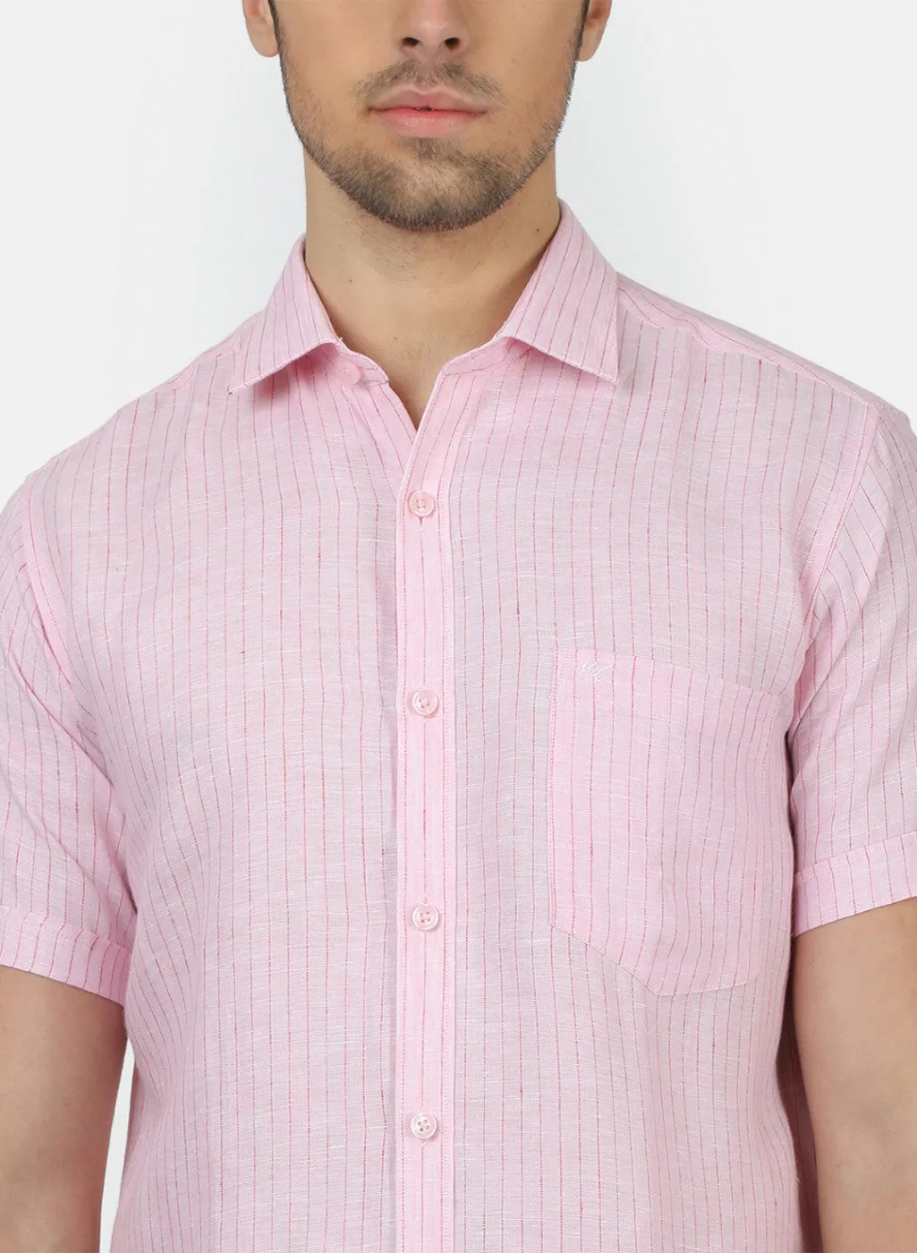 Men Pink Stripe Shirts