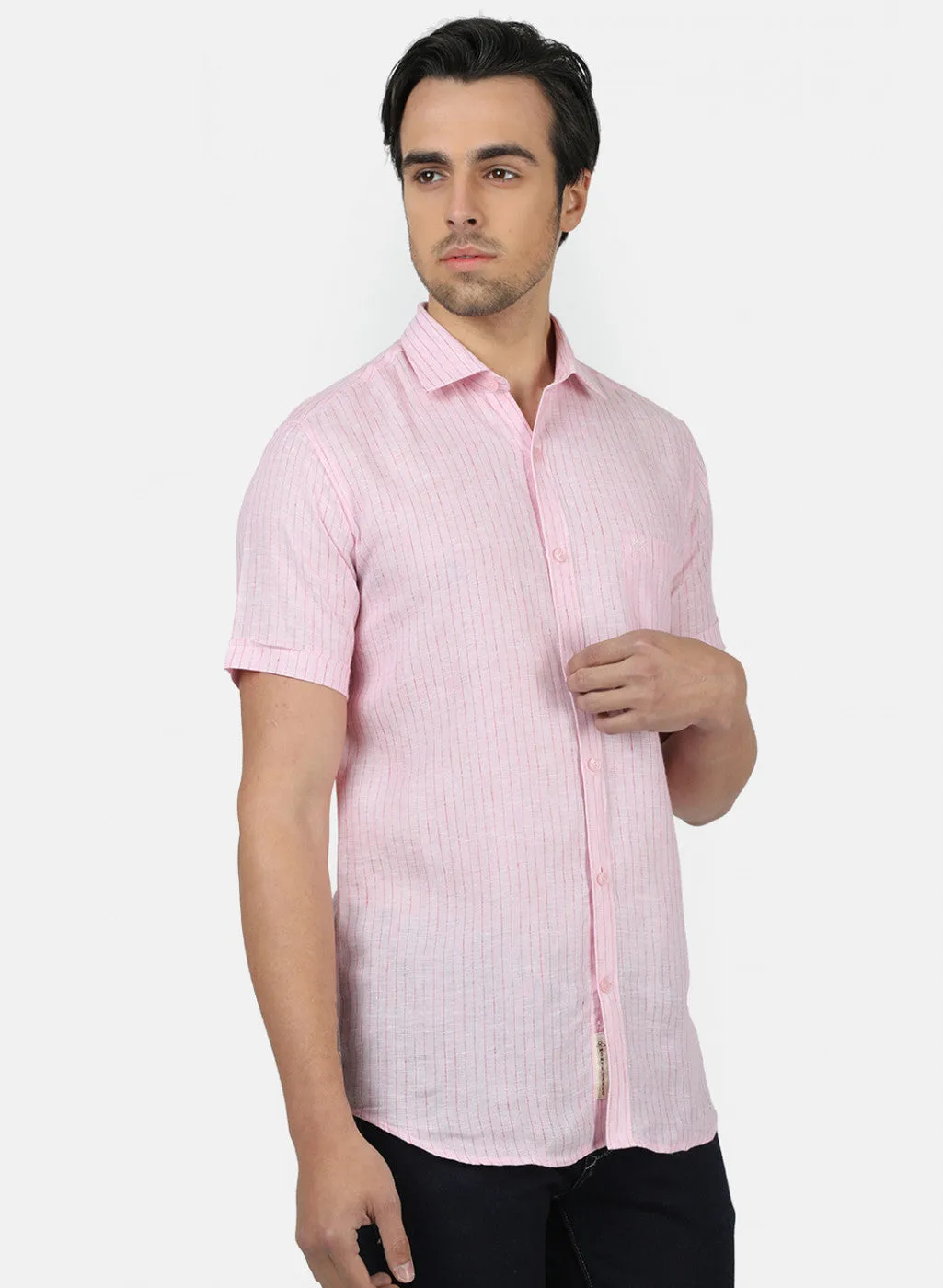 Men Pink Stripe Shirts