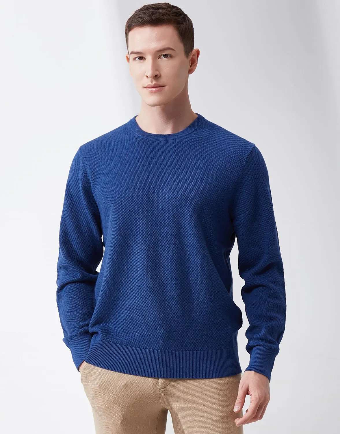 Men's Slim Fit Casual Long Sleeve Crewneck Pullover Sweater