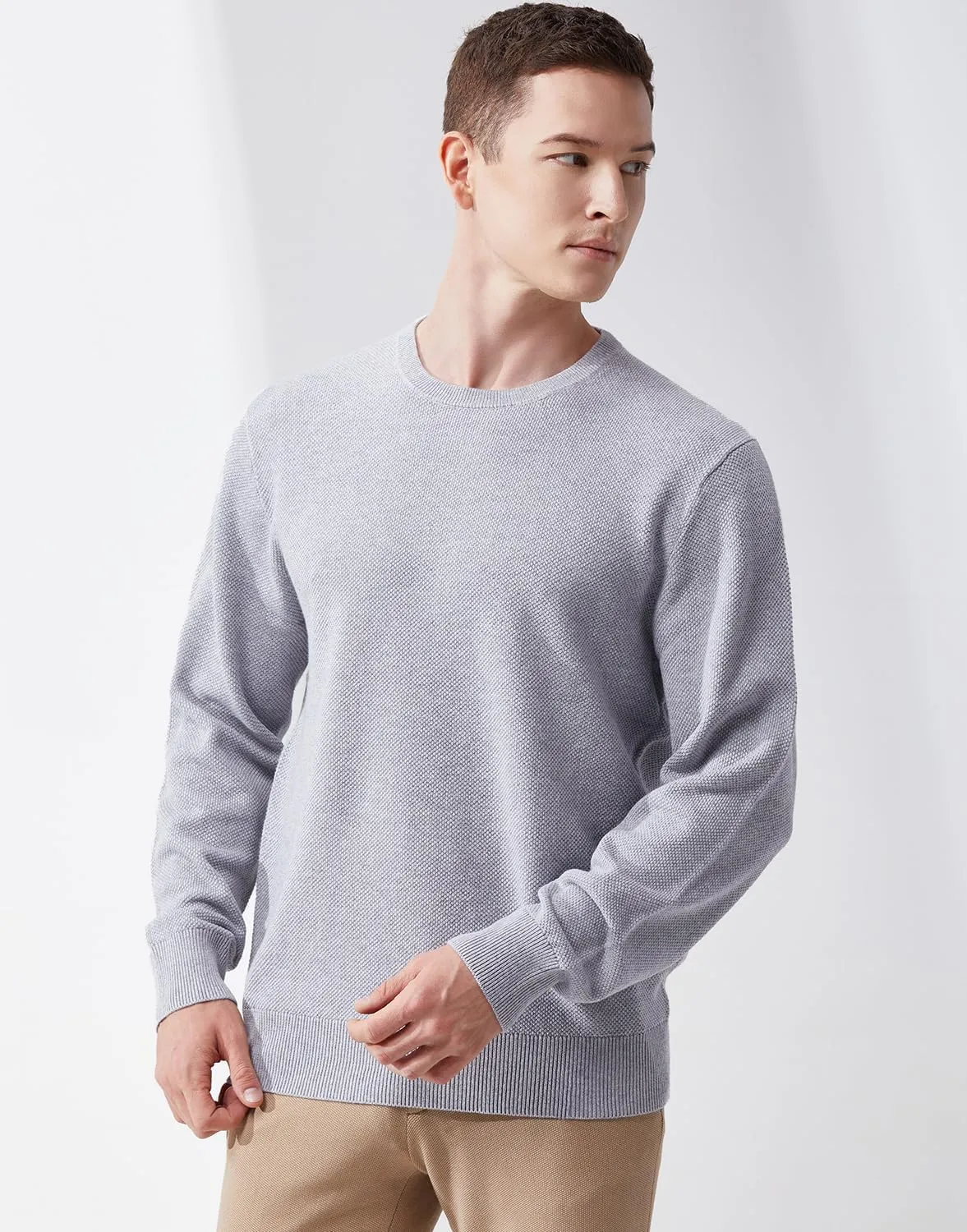 Men's Slim Fit Casual Long Sleeve Crewneck Pullover Sweater