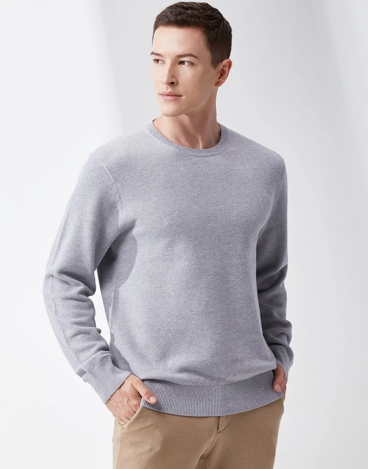 Men's Slim Fit Casual Long Sleeve Crewneck Pullover Sweater