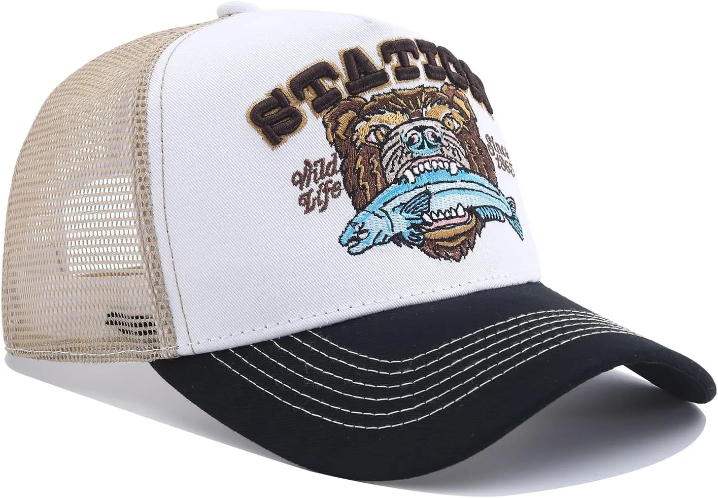 Men's Trucker Hat Mesh Back Hat Structured Baseball Cap Unisex Original Adjustable Snapback Hats