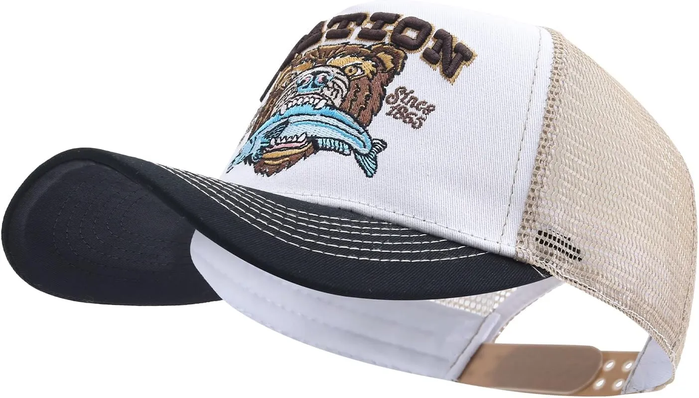 Men's Trucker Hat Mesh Back Hat Structured Baseball Cap Unisex Original Adjustable Snapback Hats
