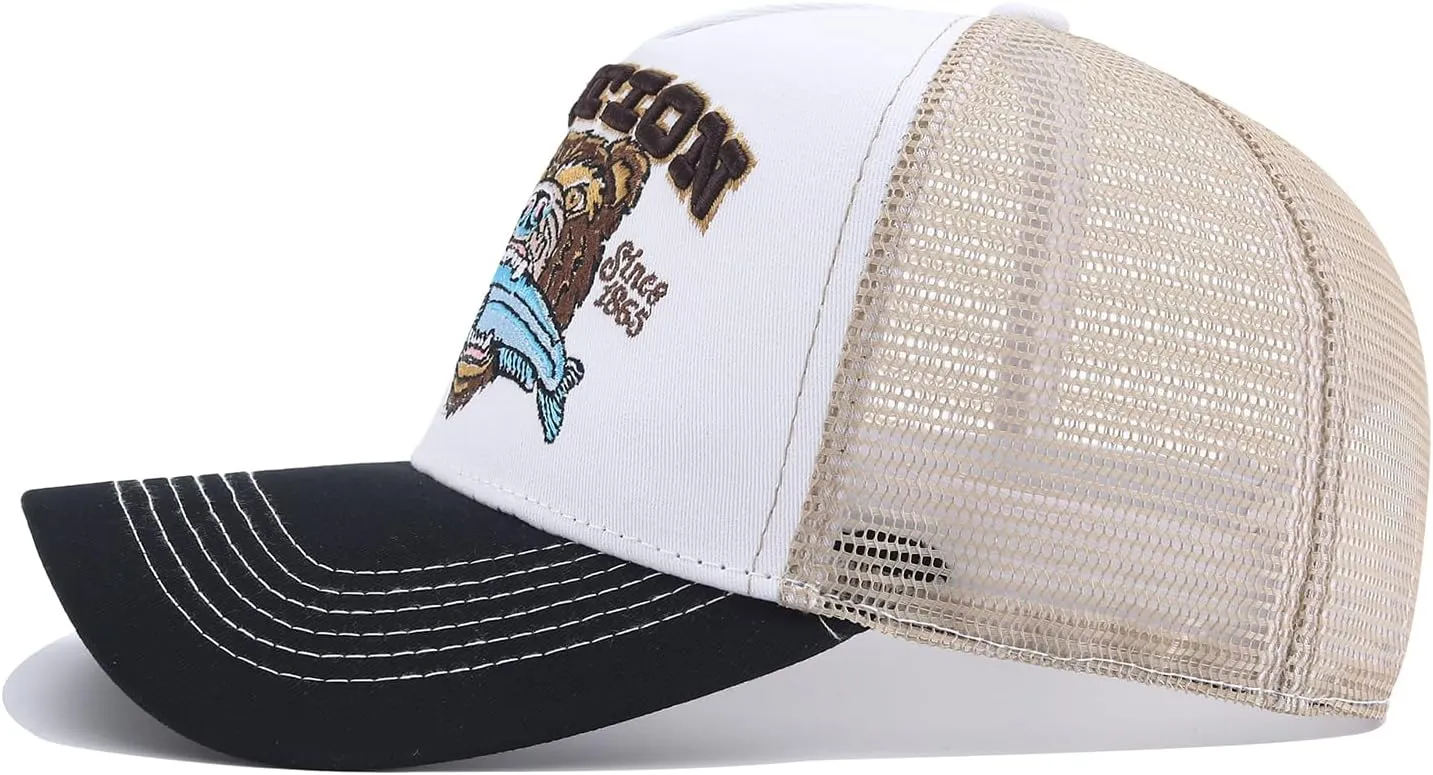 Men's Trucker Hat Mesh Back Hat Structured Baseball Cap Unisex Original Adjustable Snapback Hats