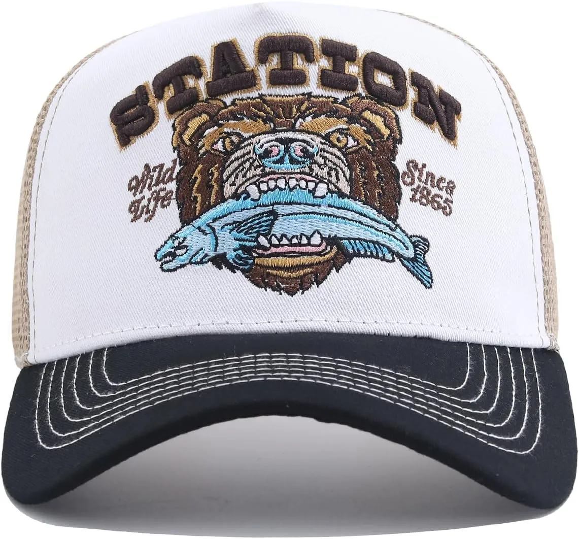 Men's Trucker Hat Mesh Back Hat Structured Baseball Cap Unisex Original Adjustable Snapback Hats