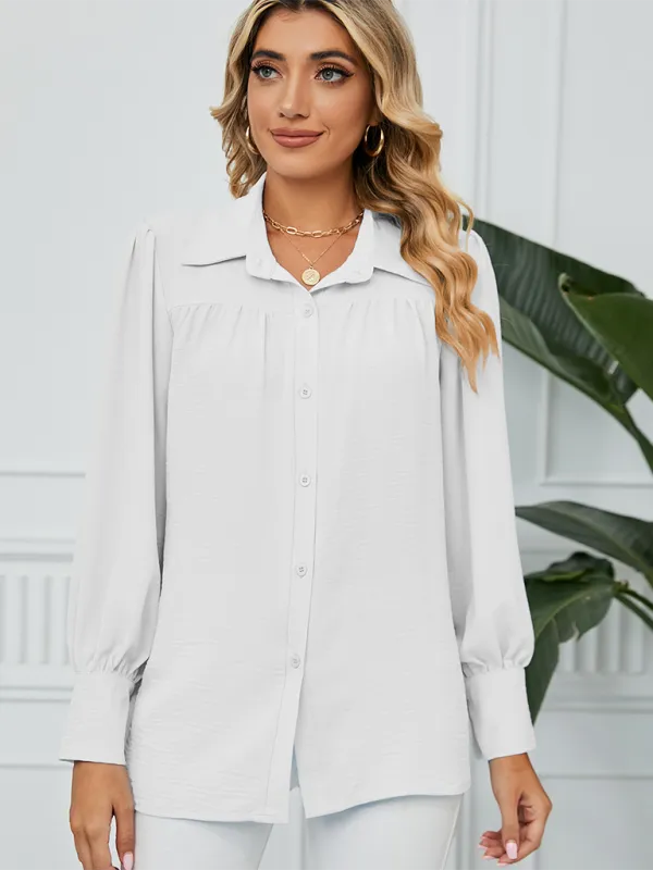 Office-to-Evening Blouse Structured Drape Shirt