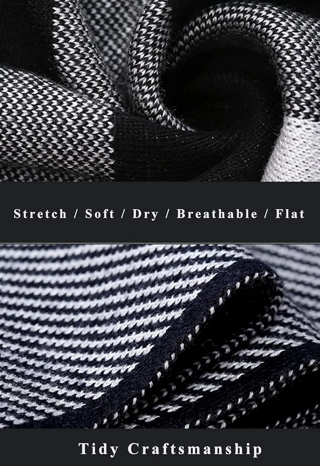 PEHMEA Men's Cashmere-like Winter Scarves Color Block Plaid Tartan Shawls Long Knit Wraps