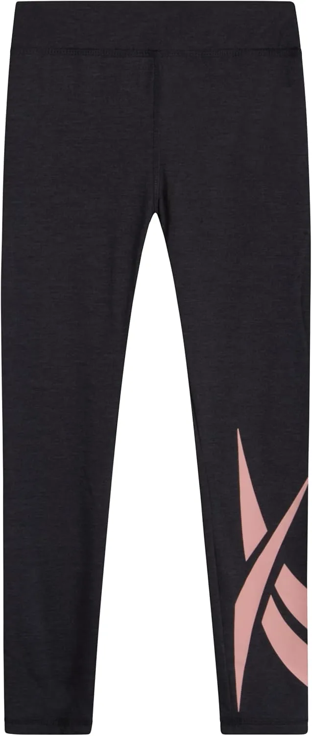 Reebok Girls Leggings - Athletic Performance Cotton Leggings - Stretchy Yoga Pants for Girls Dance Tights (Sizes: 7-12)