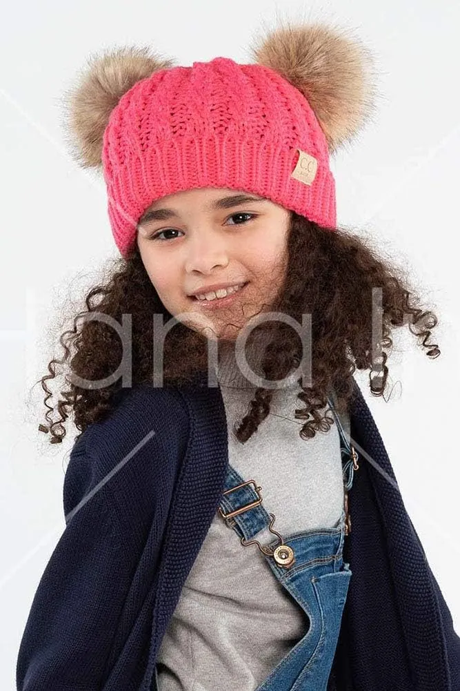 ScarvesMe Exclusive Kids Knit Warm Winter Beanie Skull Cap Hat with Pom Pom