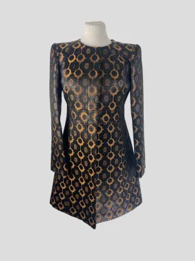 Tara Jarmon brown & black print coat size UK8/US4