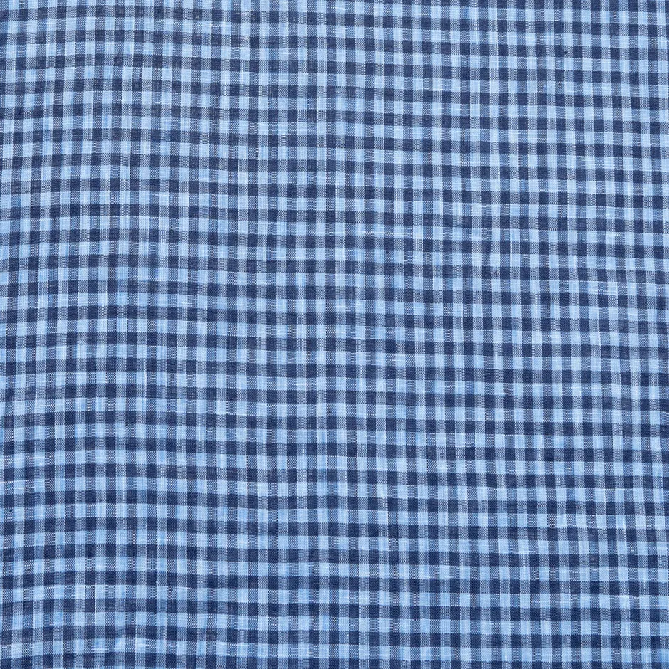 Two-Tone Blue Gingham Linen