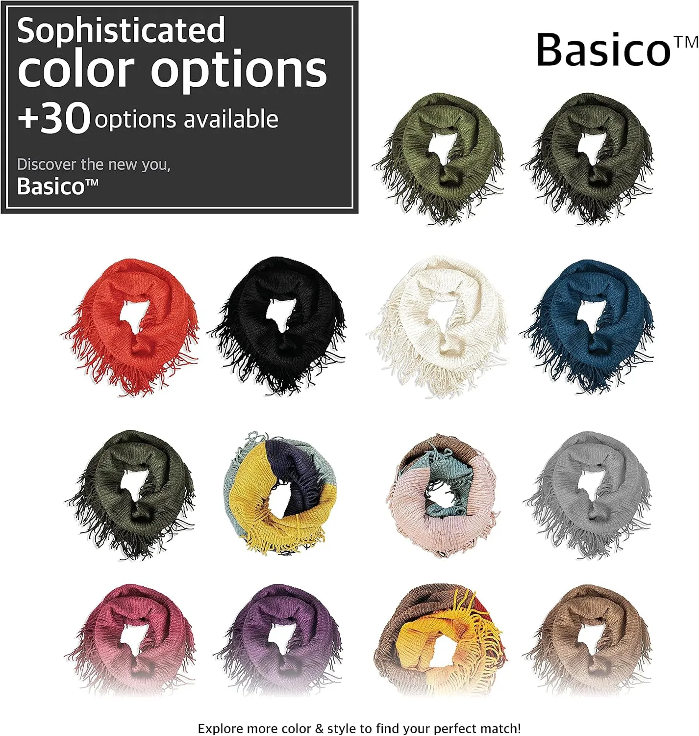 Winter Infinity Scarfs for Women Warm Knit Plaid Infinity Scarf Circle Loop Scarves