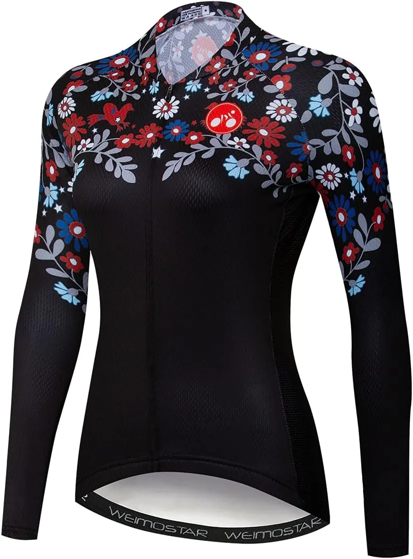 Women's Cycling Jersey Long Sleeve Mountain Bike Clothes Female Bike Jackets Breathable Windproof